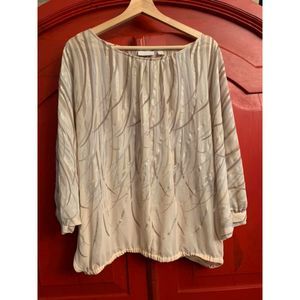 New York Company Size Large Gorgeous Batwing Bubble Style Blouse Shirt Sheen EUC